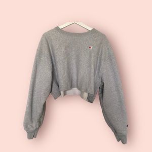 Champion Grey Cropped Sweatshirt